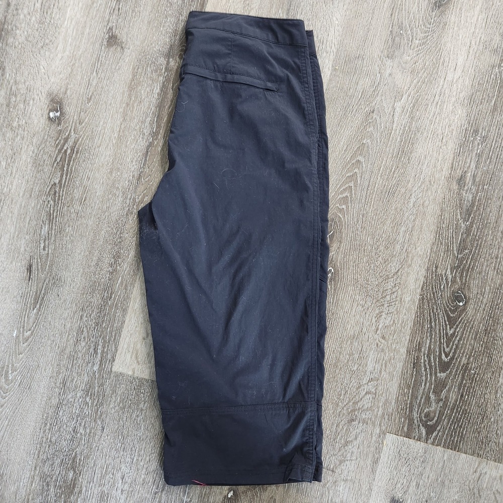 Royal Robbins Discovery Capri Pants Womens 10 Black Outdoor Hiking Cargo Cropped